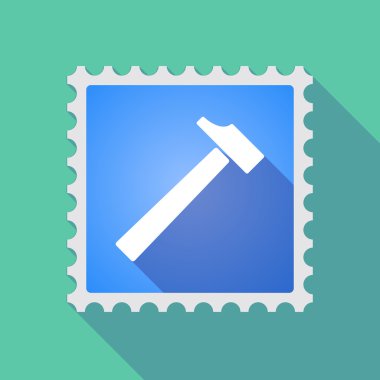 Uzun gölge posta damgası simgesini bir çekiç ile