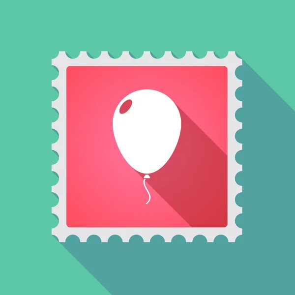 Longue icône de timbre de courrier d'ombre avec un ballon — Image vectorielle