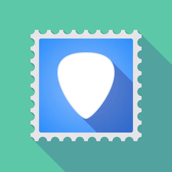 Longue icône de timbre de courrier d'ombre avec un plectre — Image vectorielle