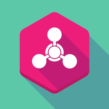 Uzun bir kimyasal silah işareti ile gölge altıgen simgesi