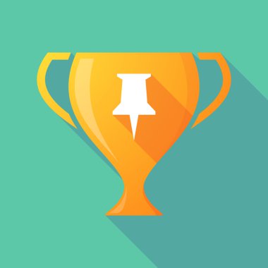 Bir iğneye uzun gölge kupa simgesi