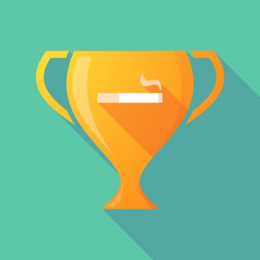 Uzun bir sigara ile gölge kupa simgesi