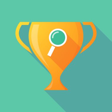 Uzun bir büyüteç ile gölge kupa simgesi