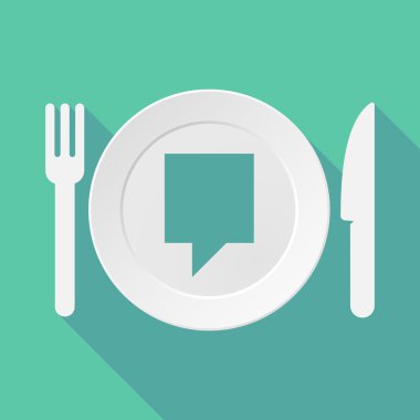 Uzun gölge sofra illüstrasyon bir araç ipucu ile