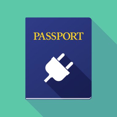 Uzun gölge pasaport bir fiş ile