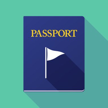 Uzun gölge pasaport bir golf bayrak ile