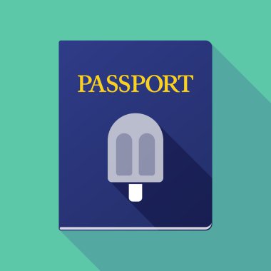 Uzun gölge pasaport bir dondurma ile