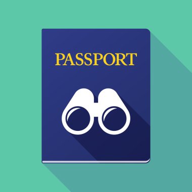 Uzun gölge pasaport bir dürbün ile