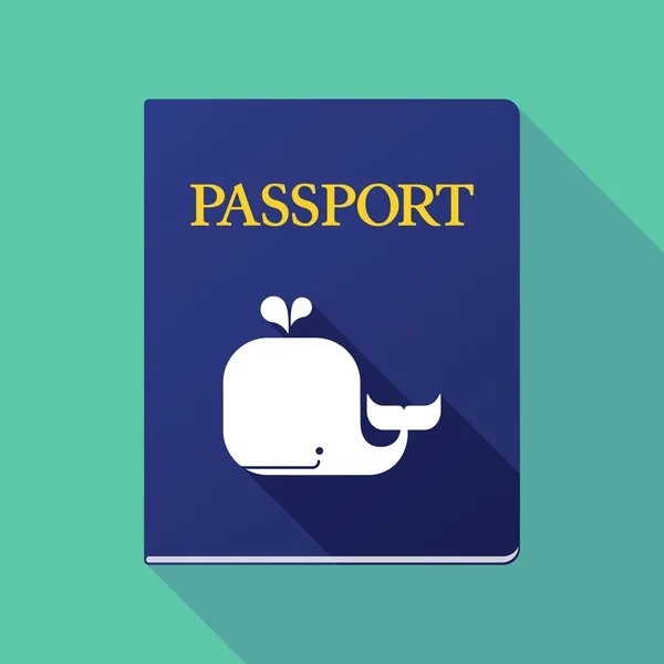 Длинный теневой паспорт с китом — стоковый вектор