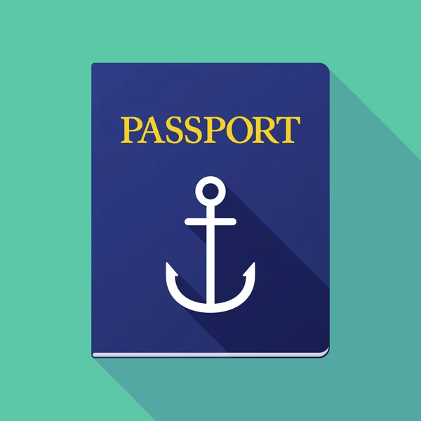 Långa skugga pass med ett ankare — Stock vektor