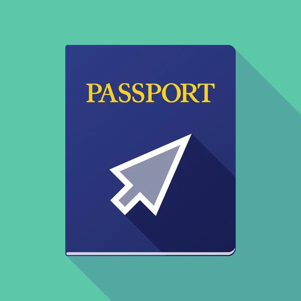 Passaporte sombra longa com um cursor —  Vetores de Stock