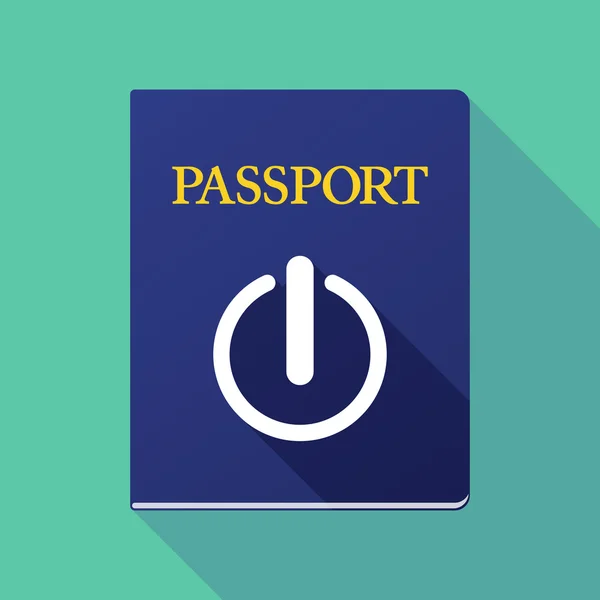 Long shadow passport with an off button — Stock Vector