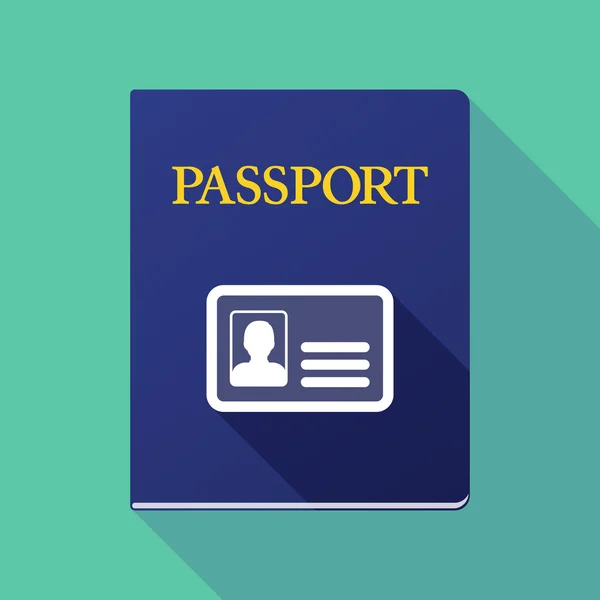 Passaporte de sombra longo com um cartão de identificação — Vetor de Stock