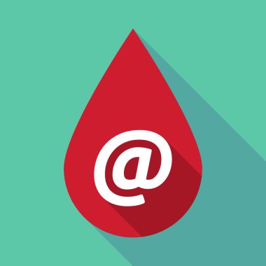 Uzun gölge kan damlası ile bir işareti