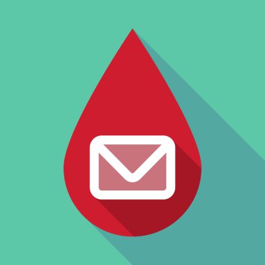 Uzun gölge kan damlası bir zarf ile