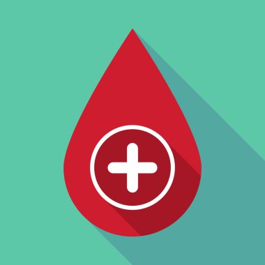 Uzun gölge kan damlası bir miktar işareti ile