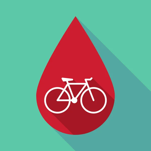 Long shadow blood drop with a bicycle — Stock Vector