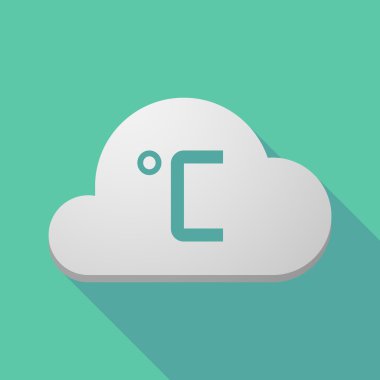 Uzun gölge bulut simgesiyle celsius derece işareti