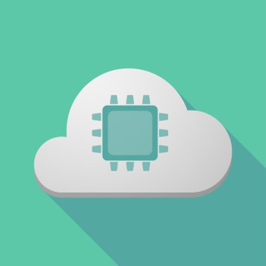 Uzun bir cpu ile gölge bulut simgesi