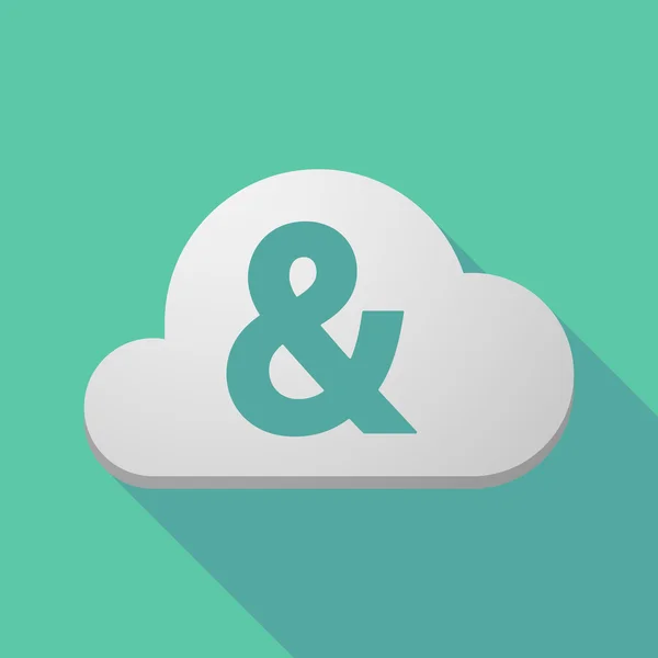 Ícone de nuvem de sombra longa com um ampersand —  Vetores de Stock