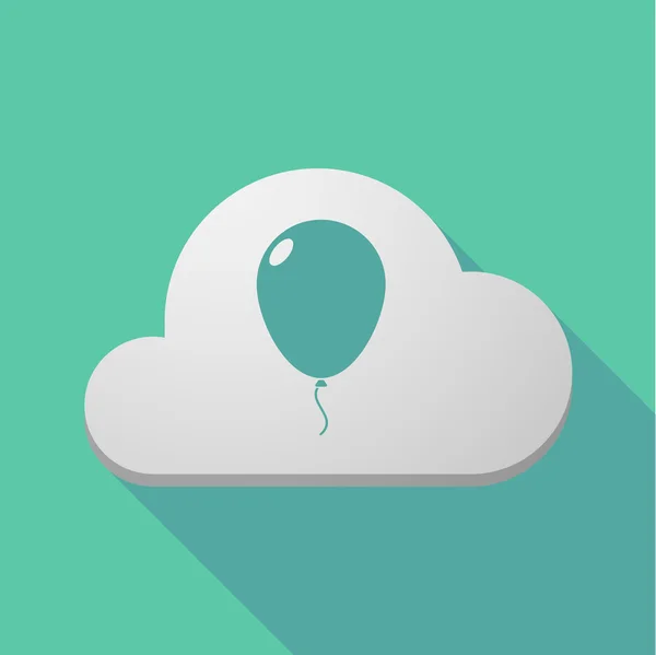 Lange schaduw wolk pictogram met een ballon — Stockvector