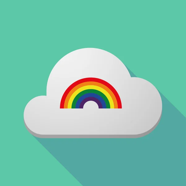 Иконка длинного облака с радугой — стоковый вектор