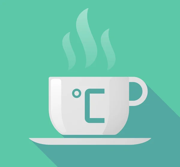 Длинная чашка кофе с знаком градуса Цельсия — стоковый вектор