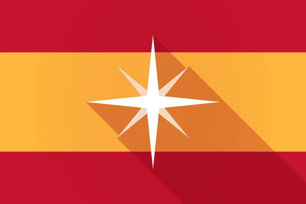 Spanje lange schaduw vlag met een fonkeling — Stockvector