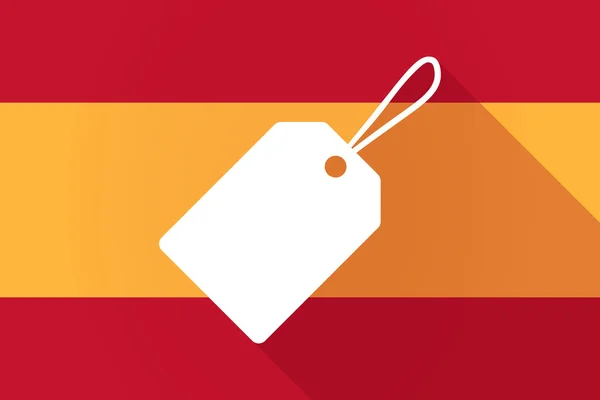 İspanya uzun gölge bayrak bir etiketle — Stok Vektör