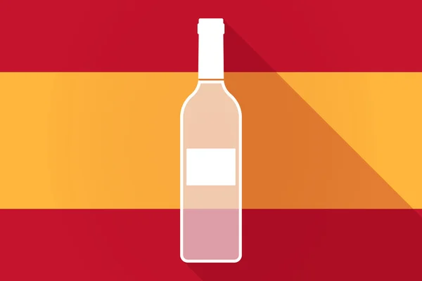 Espanha bandeira longa sombra com uma garrafa de vinho — Vetor de Stock