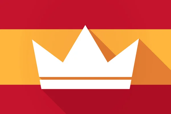 Spanien long shadow flagga med en krona — Stock vektor