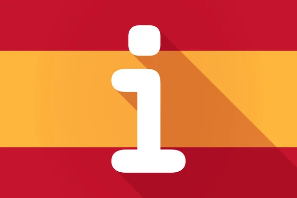 Bandera de sombra larga de España con un cartel informativo — Vector de stock