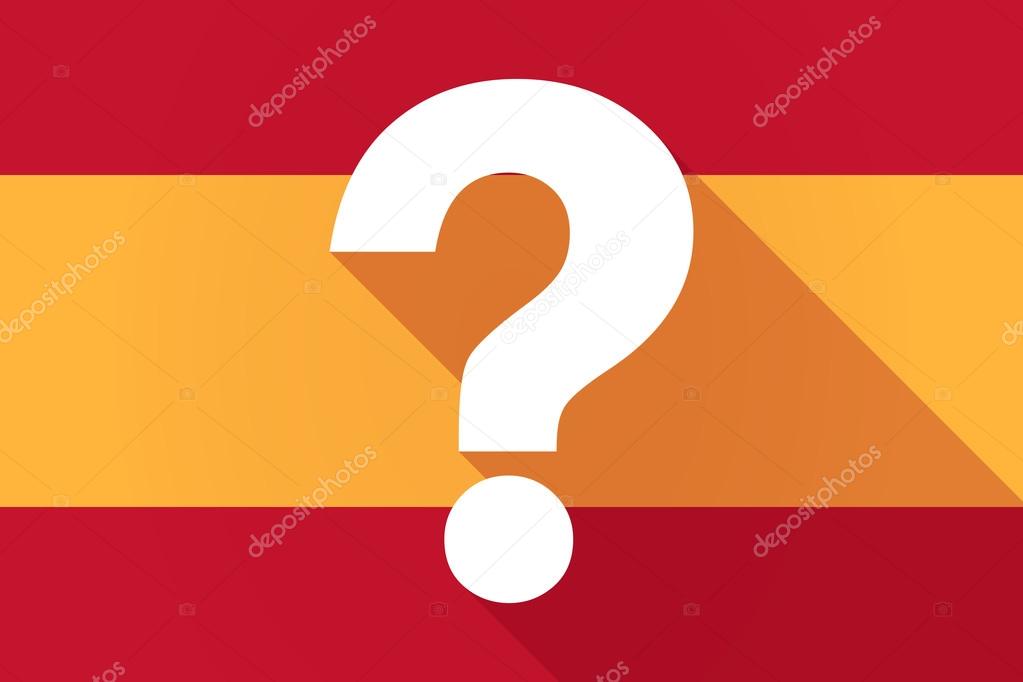 Spain  long shadow flag with a question sign