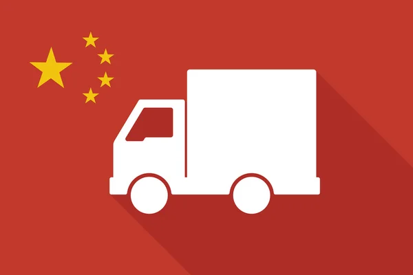 Китай длинный теневой флаг с грузовиком доставки — стоковый вектор