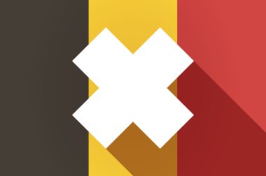 Uzun süre rahatsız edici madde işareti ile Belçika bayrağı gölge