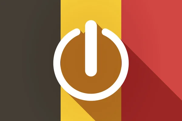 Ombre longue drapeau de Belgique avec un bouton off — Image vectorielle