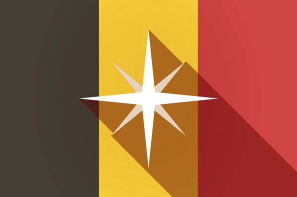 Ombre longue drapeau de Belgique avec un éclat — Image vectorielle