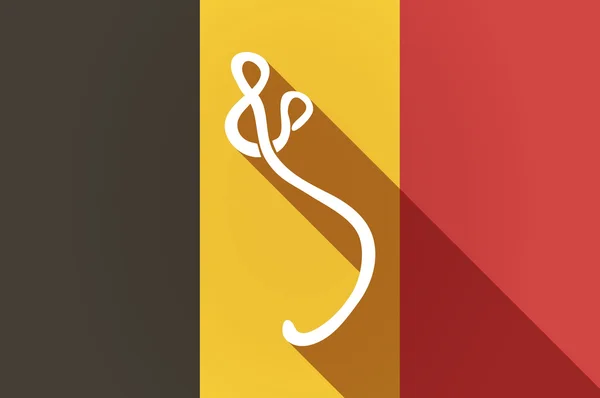 長い影のエボラ記号でベルギーの旗 — ストックベクタ