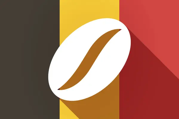 Bandera de Bélgica de sombra larga con grano de café — Archivo Imágenes Vectoriales