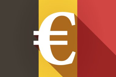 Belçika bayrağı euro işareti uzun gölge