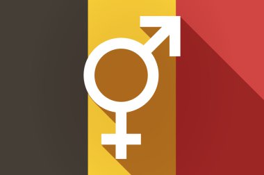 Uzun bir bigender ile gölge Belçika bayrağı