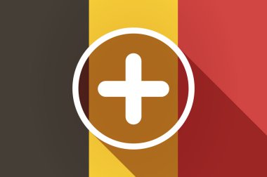 Uzun gölge Belçika bayrağı ile bir miktar kayıt