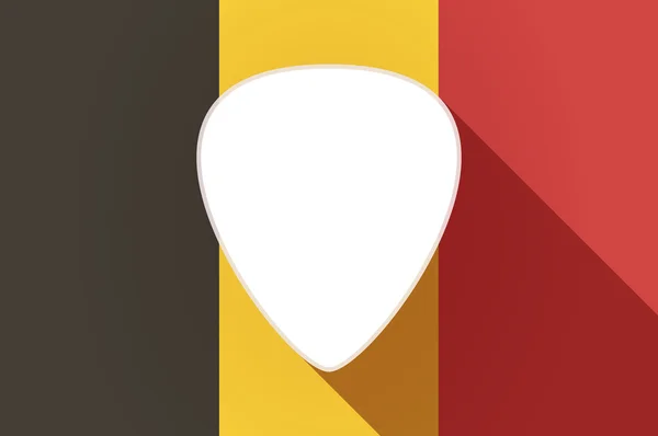 Bandera de Bélgica de sombra larga con plectro — Archivo Imágenes Vectoriales