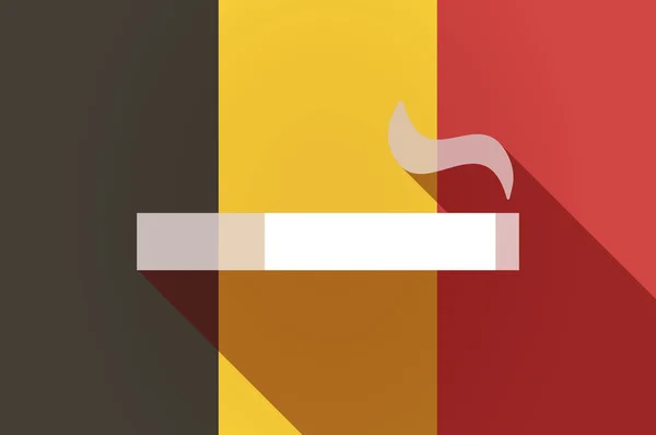 Bandera de Bélgica de sombra larga con un cigarrillo — Archivo Imágenes Vectoriales