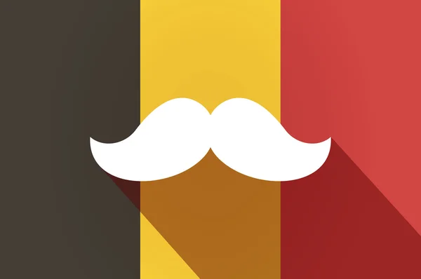 長い口ひげとベルギー国旗をシャドウします。 — ストックベクタ