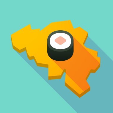 Belçika suşi maki bir parçası ile uzun gölge Haritası