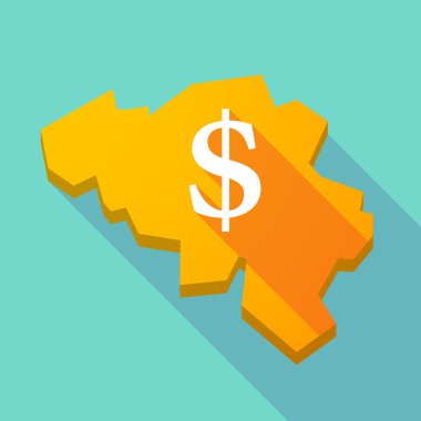 Uzun bir dolar işareti olan gölge harita-Belçika 