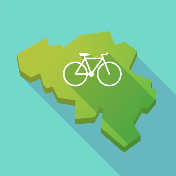 Lange Schattenkarte von Belgien mit dem Fahrrad — Stockvektor