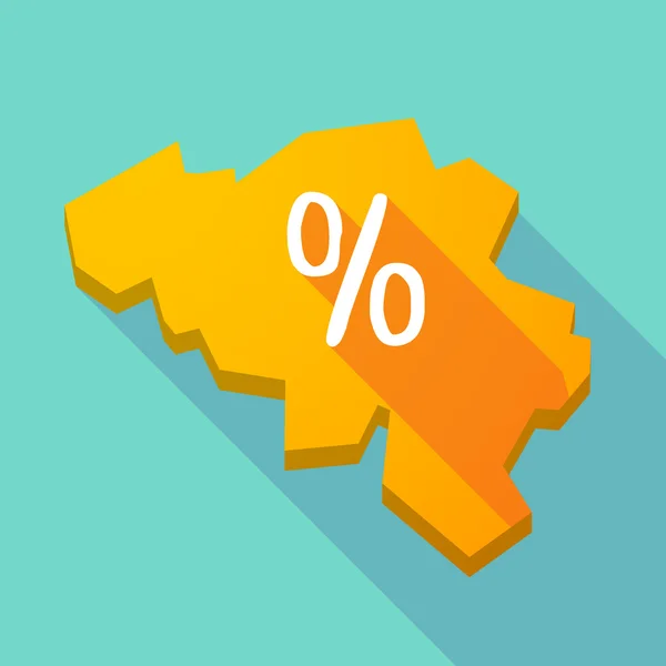 Långa skugga karta över Belgien med en rabatt — Stock vektor