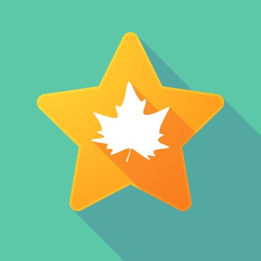 Bir sonbahar ağaç yaprak uzun gölge yıldızla